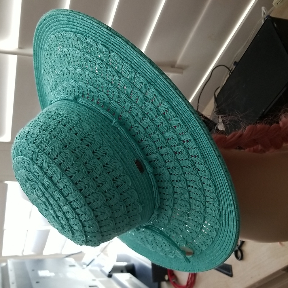 Ladies Aqua Sun Hat C.C Exclusive - Picture 5 of 12